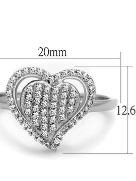 TS192 Rhodium 925 Sterling Silver Ring with AAA